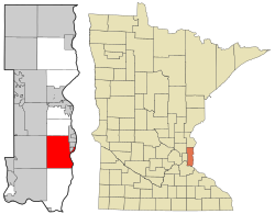 Washington County Minnesota Incorporated and Unincorporated areas Afton Highlighted